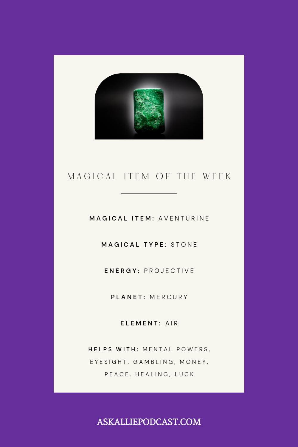 USE THIS ONE STONE magical item of the week