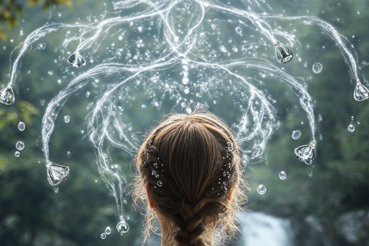 A woman watching her energy body